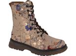 Cipriata - Damen Springerstiefel "Annetta"", Floral DF2285 (42 Eu) (Ecru/Gold)"