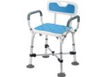 Sgabello Da Doccia Tolletour Sgabello Da Bagno Regolabile In Altezza Sedia Da Doccia - Con Braccioli E Schienale Supporti Incrociati Fino A 180Kg