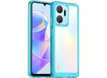 Custodia Per Honor X7A Trasparente, Protettiva In Silicone Tpu Antiurto Azzurro