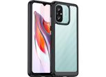 Custodia Per Xiaomi Redmi 12C Trasparente, Antiurto Tpu Silicone Custodia Protettiva Nero