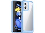 Custodia Per Xiaomi Poco X4 Gt Trasparente, Antiurto Tpu Silicone Custodia Protettiva Blu