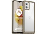 Custodia Per Motorola Moto G73 Trasparente, Antiurto In Silicone Tpu Protettivo Grigio