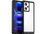 Custodia Per Xiaomi Redmi Note 12 Pro+ Trasparente, Antiurto Tpu Silicone Custodia Protettiva Nero