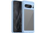 Custodia Per Google Pixel 8 Pro Trasparente, Protettiva In Silicone Tpu Antiurto Blu