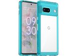 Custodia Per Google Pixel 7 Trasparente, Protettiva In Silicone Tpu Antiurto Azzurro