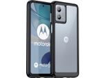 Custodia Per Motorola Moto G53 Trasparente, Antiurto Tpu Silicone Custodia Protettiva Nero
