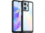 Custodia Per Honor X7A Trasparente, Protettiva In Silicone Tpu Antiurto Nero