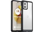 Custodia Per Motorola Moto G73 Trasparente, Antiurto Tpu Silicone Custodia Protettiva Nero