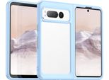 Custodia Per Google Pixel Fold Trasparente, Protettiva In Silicone Tpu Antiurto Blu