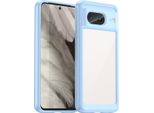 Custodia Per Google Pixel 8 Trasparente, Protettiva In Silicone Tpu Antiurto Blu