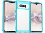 Custodia Per Google Pixel Fold Trasparente, Protettiva In Silicone Tpu Antiurto Azzurro