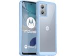 Custodia Per Motorola Moto G53 Trasparente, Antiurto In Silicone Tpu Protettivo Blu