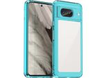 Custodia Per Google Pixel 8 Trasparente, Protettiva In Silicone Tpu Antiurto Azzurro