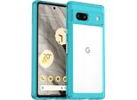 Custodia Per Google Pixel 7A Trasparente, Antiurto Custodia Protettiva In Silicone Tpu Azzurro