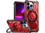 Custodia Protettiva Per Iphone 12 / Iphone 12 Pro Custodia Con Supporto Magnetico, Compatibile Con Caricatore Magsafe Rosso