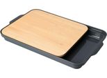 Tagliere Con Vassoio Excellent Houseware, Bambù/Polipropilene, 37,5X24X3,5 Cm, Marrone/Antracite