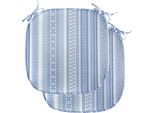 Abakuhaus Nordico Imbottitura Per Sedie Da Pranzo, Motivo Geometrico A Chevron Floreale, Cuscino Decorativo Impermeabile Con Cinturini Per Sedie Da Cucina, 40 Cm X 40 Cm, Confezione Da 2, Azzurro E Blu