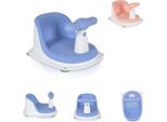 Seggiolino Da Bagno Moni Bernie HA-B39, Base Antiscivolo, Schienale, Maniglia Blu