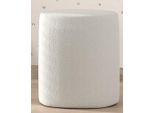 Vipack - Sgabello Imbottito Moon Rotondo, Alto 41,5 Cm, Rivestito In Tessuto Bouclé Di Tendenza In Bianco