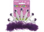 Unique Party - Tiara, Plastica, Piuma SG23330 (Taglia Unica) (Viola/Argento)