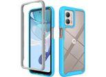 Custodia Moto G53, Copertura Posteriore Trasparente Ibrida, Robusto Paraurti In Tpu, Custodia Antiurto Per Motorola Moto G53 Blu
