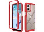 Custodia Moto G53, Copertura Posteriore Trasparente Ibrida, Robusto Paraurti In Tpu, Custodia Antiurto Per Motorola Moto G53 Rosso