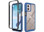 Custodia Moto G53, Copertura Posteriore Trasparente Ibrida, Robusto Paraurti In Tpu, Custodia Antiurto Per Motorola Moto G53 Blu Scuro