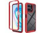 Honor X8A Case, Hybrid Transparent Back Cover, Rugged Tpu Bumper, Custodia Antiurto Per Honor X8A Red