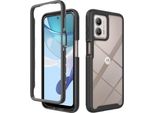 Moto G53 Case, Hybrid Trasparente Posteriore Tpu Bumper Antiurto Custodia Protettiva Per Motorola Moto G53 Nero