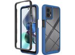 Moto G13 / G23 Case, Hybrid Transparent Back Cover, Rugged Tpu Bumper, Custodia Antiurto Per Motorola Moto G13 / G23 Blu Scuro