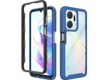 Honor X7A Case, Hybrid Transparent Back Cover, Rugged Tpu Bumper, Custodia Antiurto Per Honor X7A Blu Scuro