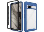 Custodia Google Pixel 7A, Copertura Posteriore Trasparente Ibrida, Robusto Paraurti In Tpu, Custodia Antiurto Per Google Pixel 7A Blu Scuro