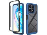 Honor X8A Case, Hybrid Transparent Back Cover, Rugged Tpu Bumper, Custodia Antiurto Per Honor X8A Blu Scuro