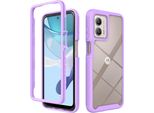 Custodia Moto G53, Copertura Posteriore Trasparente Ibrida, Robusto Paraurti In Tpu, Custodia Antiurto Per Motorola Moto G53 Viola