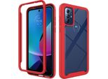 Custodia Moto G Play 2023, Copertura Posteriore Trasparente Ibrida, Robusto Paraurti In Tpu, Custodia Antiurto Per Motorola Moto G Play (2023) Rosso