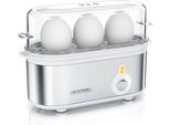 Arendo Cuociuova 3 Volte, 210 W, Acciaio Inox Cuociuova Per 1-3 Uova, Argento/Bianco