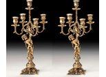 Casa Padrino Set Di Candelieri Barocchi Oro Ø 24 X H. 45 Cm - Candelieri In Bronzo In Stile Barocco Fatti A Mano - Accessori Per La Decorazione Barocca - Interni Barocchi - Mobili Barocchi - Nobile E Magnifico