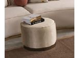 Casa Padrino Sgabello Crema/Oro Ø 50 X H. 43 Cm - Sgabello Rotondo Da Salotto - Mobili Soggiorno - Mobili - Arredamento