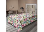 Abakuhaus Lenzuolo Con Fiori, Primavera In Fiore Bouquet Romantico Stampa Corsage, Morbido E Confortevole Lenzuolo Superiore Per Un Letto Decorativo 1 Pezzo 260 Cm X 168 Cm, Giallo Blu