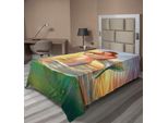Abakuhaus Lenzuolo Sirena, Violino Al Tramonto Vista Colorata Stampa Realistica, Morbido E Confortevole Lenzuolo Superiore Per Un Letto Decorativo 1 Pezzo 190 Cm X 100 Cm, Multicolore