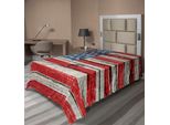 Abakuhaus Usa Lenzuolo, Quarto Di Luglio, Giorno Dell'indipendenza, Dipinto Su Pannello Di Legno, Immagine Libertà, Morbido E Confortevole Lenzuolo Superiore Per Un Letto Decorativo, 1 Pezzo, 260 Cm X 168 Cm, Beige, Blu, Rosso