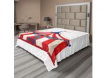 Abakuhaus Lenzuolo Da Letto Circo, Tenda Da Circo Colorata A Strisce, Illustrazione Di Spettacolo Di Carnevale, Lenzuolo Morbido E Confortevole Per Un Letto Decorativo, 1 Pezzo, 275 Cm X 260 Cm, Blu Vermiglio
