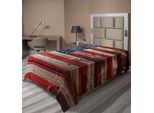 Abakuhaus Usa Lenzuolo, Quarto Di Luglio Giorno Dell'indipendenza, Parete In Legno Retrò Invecchiato, Emblema Nazionale, Lenzuolo Morbido E Confortevole Per Un Letto Decorativo 1 Pezzo 190 Cm X 100 Cm, Rosso Blu Marrone Chiaro