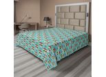 Abakuhaus Lenzuolo Con Teschi, Croci E Rose Decorati, Motivo Teschi, Cultura Sudamericana, Stile Vintage, Lenzuolo Morbido E Confortevole Per Un Letto Decorativo, 1 Pezzo, 266 Cm X 260 Cm, Verde Acqua E Rubino.