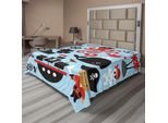Abakuhaus Lenzuolo Pirata, Polipo Teschio E Ragazzo In Abito Concettuale, Lenzuolo Morbido E Confortevole Per Un Letto Decorativo 1 Pezzo 266 Cm X 260 Cm, Blu Scuro Rosa