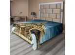 Abakuhaus Lenzuolo Torre Eiffel, Parigi Simbolo Architettura Francia Destinazione Turistica, Morbido E Confortevole Lenzuolo Superiore Per Un Letto Decorativo 1 Pezzo 244 Cm X 205 Cm, Caffè Chiaro Azzurro