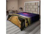 Abakuhaus Universo Lenzuolo, Galassia Cosmo Ponti Di Legno Panorama Celeste Stampa Spaziale, Morbido E Confortevole Lenzuolo Superiore Per Un Letto Decorativo 1 Pezzo 244 Cm X 205 Cm, Marrone Chiaro Rosa