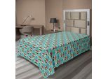 Abakuhaus Lenzuolo Con Teschi, Croci E Rose Decorati, Motivo Teschi, Cultura Sudamericana, Stile Vintage, Lenzuolo Morbido E Confortevole Per Un Letto Decorativo, 1 Pezzo, 260 Cm X 168 Cm, Verde Acqua E Rubino.