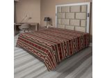 Abakuhaus Lenzuolo Tribale, Bordo Orizzontale Con Motivo Etnico Ikat In Stile Azteco Primitivo, Lenzuolo Morbido E Confortevole Per Un Letto Decorativo 1 Pezzo 266 Cm X 260 Cm, Nero Rubino Bianco