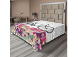 Abakuhaus Lenzuolo Geometrico, Bicicletta Vintage Su Sfondo Multicolore A Forma Di Diamante Triangolare Hippie, Lenzuolo Morbido E Confortevole Per Un Letto Decorativo 1 Pezzo 260 Cm X 228 Cm, Multicolore